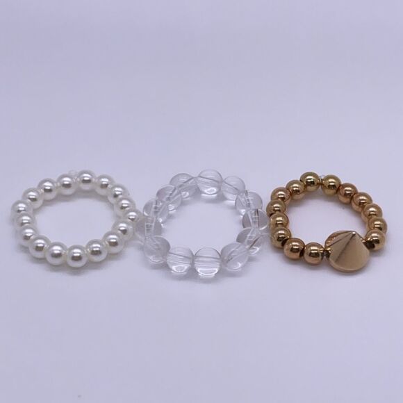 NWT Wool + Pepper Co. Beaded Ring Stack (3 Rings) - Picture 4 of 6